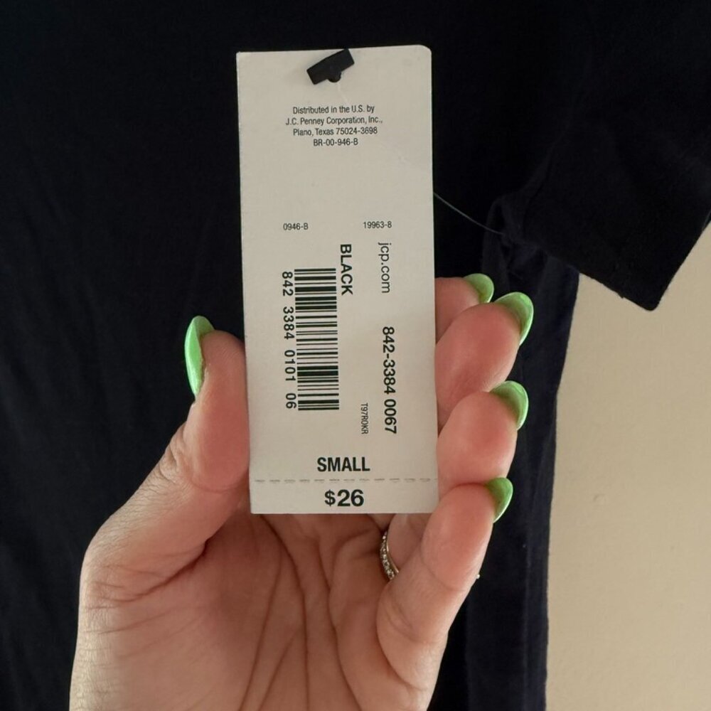 a.n.a Black Grommet Shoulder Shirt Womens Small Basic Grunge Goth Simple T-shirt - Picture 5 of 6